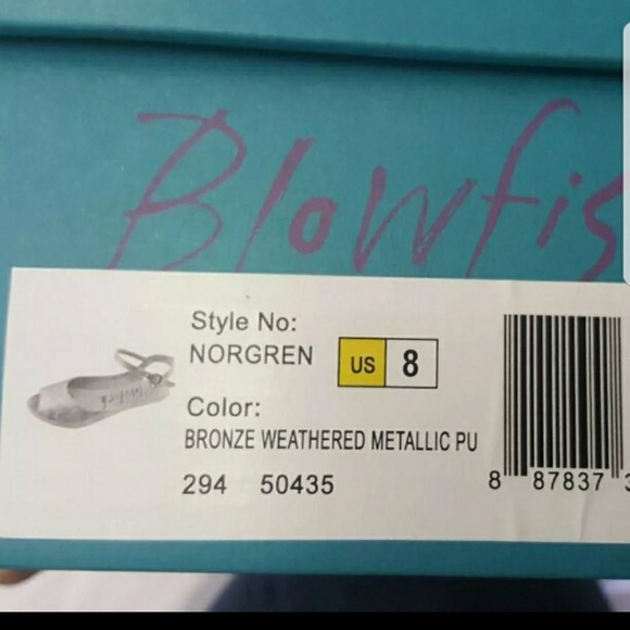 Blowfish Ballerina Peep Toe Flats 8M Gold New w/bx - Picture 4 of 4